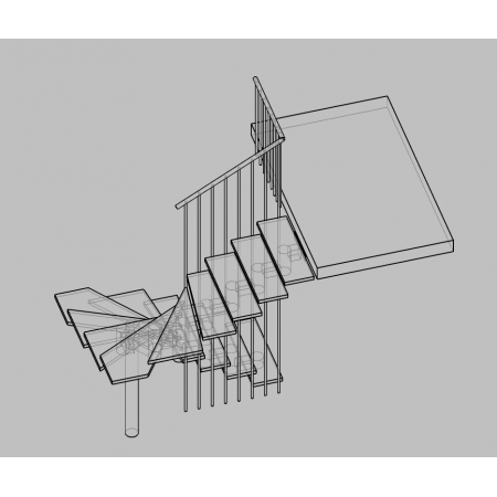 Металлическая лестница между этажами 